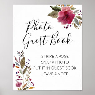 Poster Símbolo de Casamento de Livro de Convidado com Ima