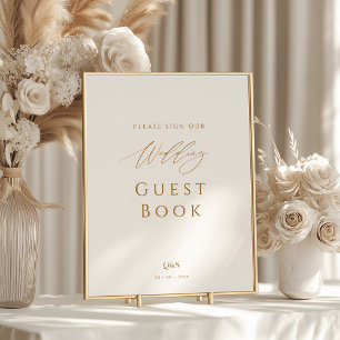 Poster Símbolo de Casamento de Livro de Convidado do Mono