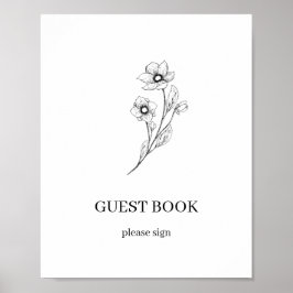 Poster Símbolo de Casamento de Livro de Convidados Minima