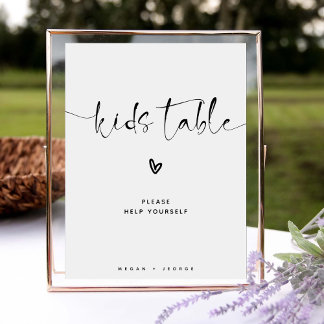Poster Símbolo de Casamento de Mesas de Kiddos Minimalist