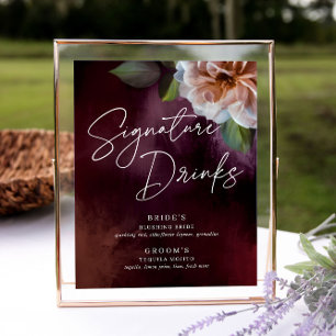 Poster Símbolo de Casamento do Menu Drink da Assinatura d
