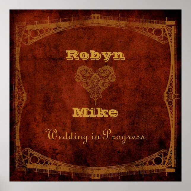 Pôster Símbolo de Casamento em Andamento Vitoriano Steamp (Frente)