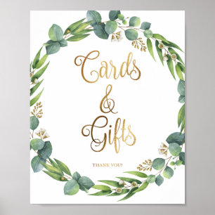 Poster Símbolo de casamento Eucalyptus para cartas e pres