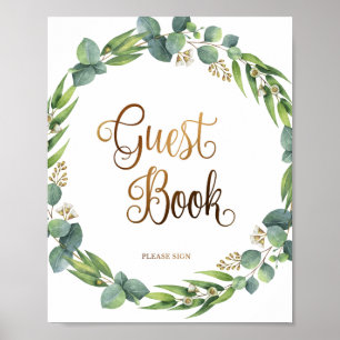 Poster Símbolo de casamento Eucalyptus para livro convida