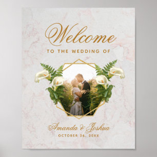 Poster Símbolo de Casamento Floral Geométrico Calla Lily