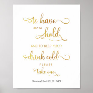 Poster Símbolo de casamento "Mantenha sua bebida fria"