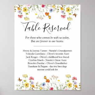 Poster Símbolo de Casamento Memorial Reservado para Mesa
