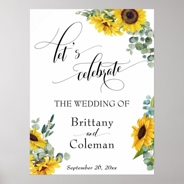 Poster Símbolo de Celebração de Vamos Floral Elaborado (Frente)