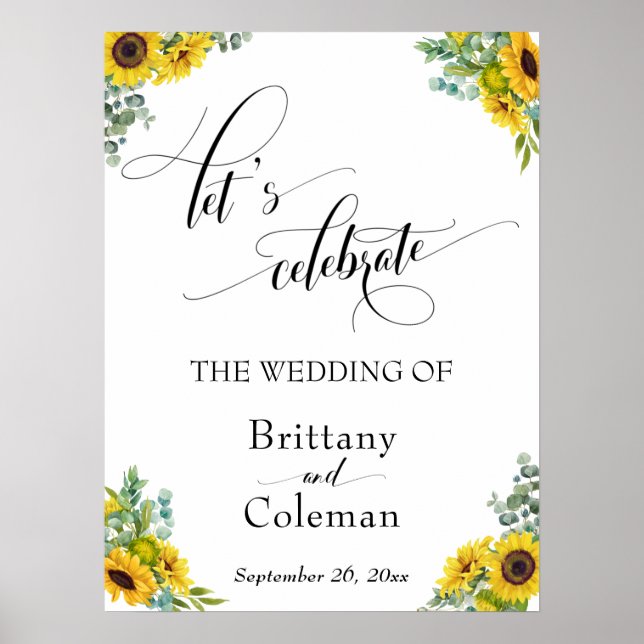 Poster Símbolo de Celebração de Vamos Floral Elaborado (Frente)