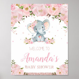 Poster Símbolo de Chá de fraldas de elefante floral