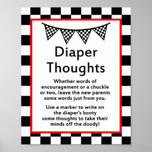 Poster Símbolo de Chá de fraldas do carro de corrida im