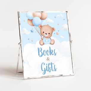 Poster Símbolo de Chá de fraldas do Urso Azul e Presente