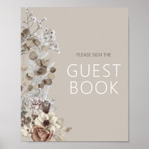 Poster Símbolo de Chá de panela Floral Modern Boho Livr