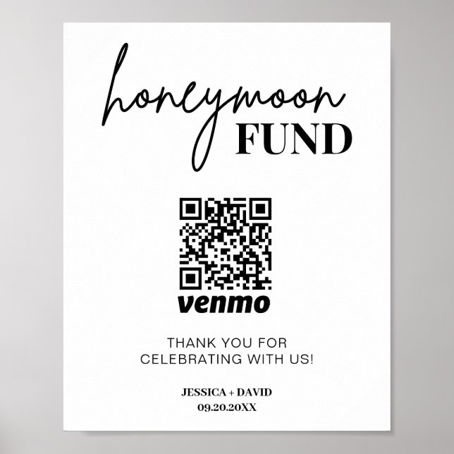 Poster Símbolo de Código QR do Fundo de Honra Moderno (Frente)