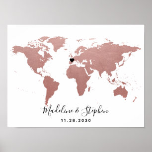 Poster Símbolo de Convidado Tema Viagem no Casamento Mit