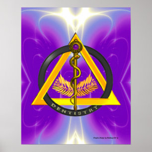 POSTER SÍMBOLO DE DENTISTRAÇÃO DENTISTA DE ASCLEPIUS