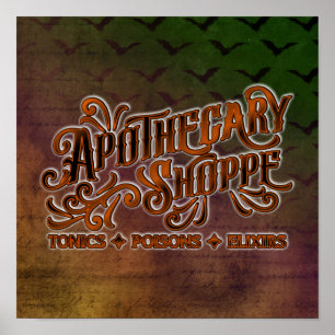Poster Símbolo de Dia das Bruxas de Apothecary Shoppe