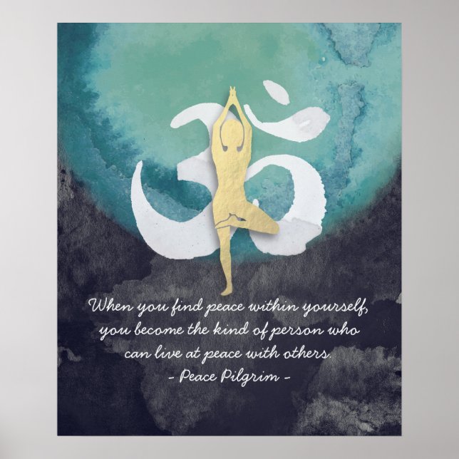 Poster Símbolo de Dose OM de Instrutor do Yoga Studio (Frente)