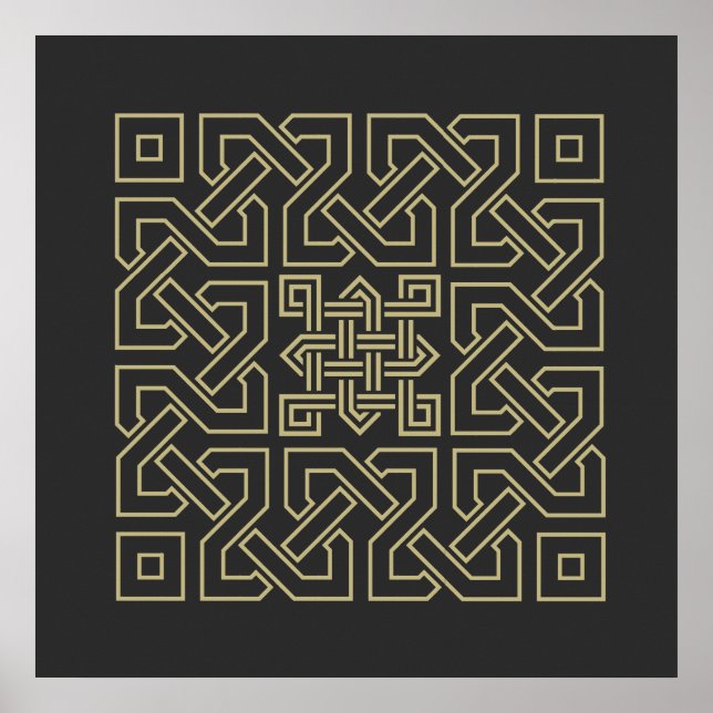 Poster símbolo de elemento caligráfico arábico ornamento  (Frente)