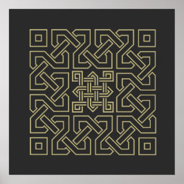 Poster símbolo de elemento caligráfico arábico ornamento