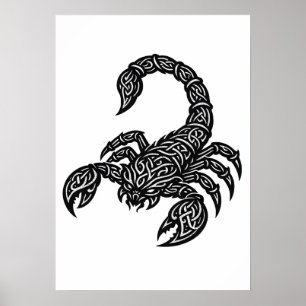 Poster Símbolo de Escorpião — Tatuagem Zodiacal Mítica