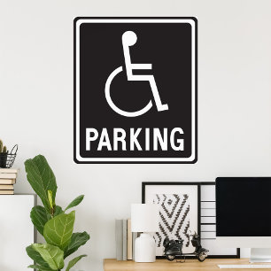 Poster Símbolo de estacionamento em cadeira de rodas