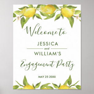 Poster Símbolo de Festa de noivado do Lemon Blossom Gree