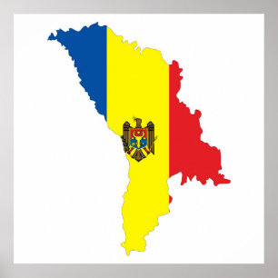 Pôster símbolo de forma do mapa de bandeira da república
