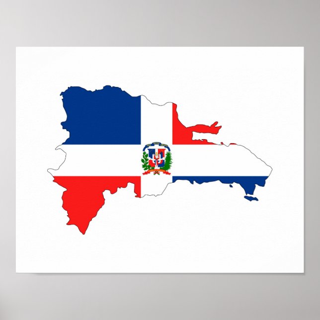 Pôster símbolo de forma do mapa de bandeira da república  (Frente)