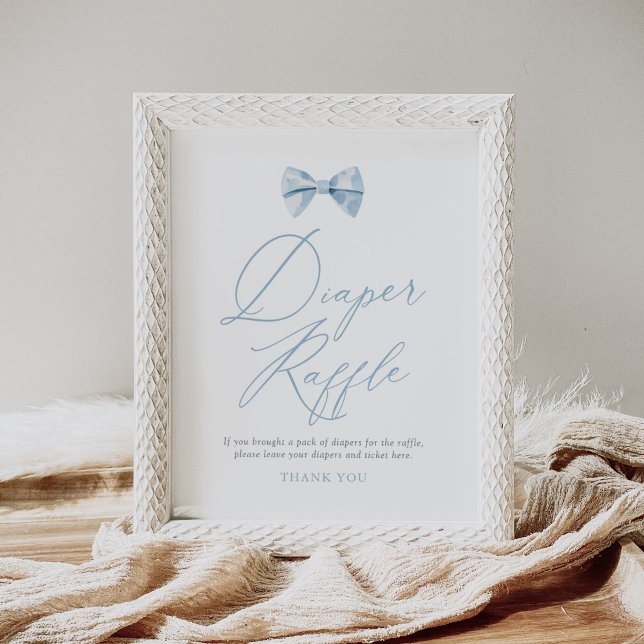 Poster Símbolo de Fralda de Chá de fraldas do Blue Bowtie (Criador carregado)