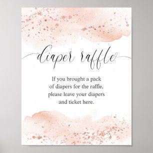 Poster Símbolo de Fralda rosa dourado cor-de-rosa com de