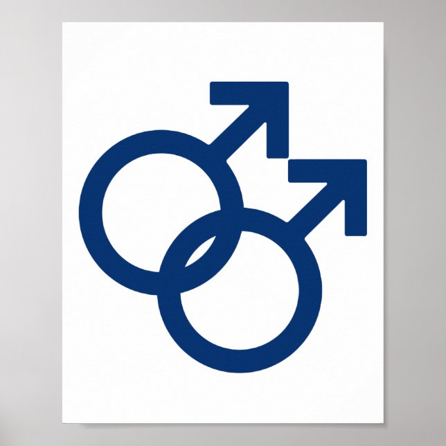 Poster Símbolo de Gênero de Homens Gays MLM (Frente)