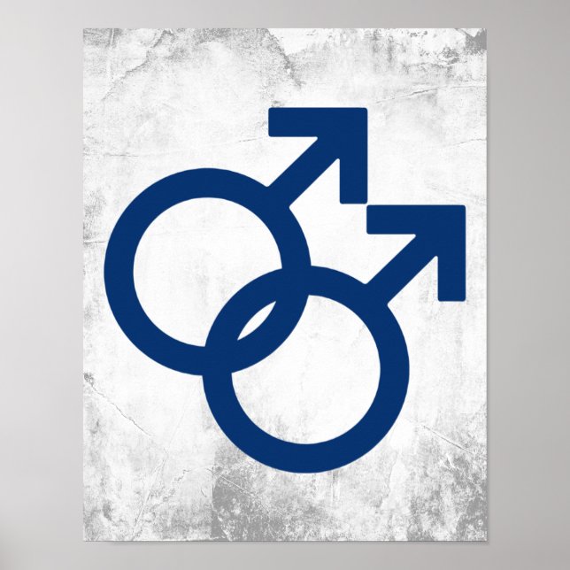 Poster Símbolo de Gênero de Homens Gays MLM (Frente)