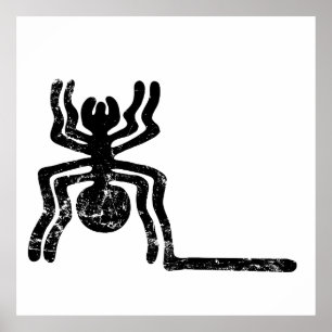 Poster símbolo de geoglifo idol antigo da aranha símbolo