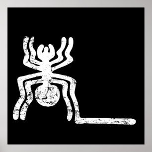 Poster símbolo de geoglifo idol antigo da aranha símbolo