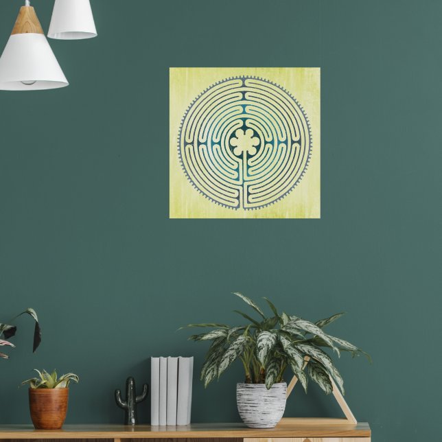 Poster Símbolo de Geometria Sagrado - Chartres Labyrinth  (Sala de Estar 1)