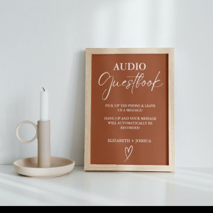 Poster Símbolo de Guestbook de Áudio Minimalista Moderno