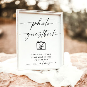 Poster Símbolo de Guestbook de Foto de Casamento Minimali