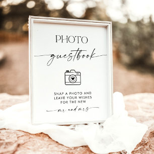 Poster Símbolo de Guestbook de Foto de Casamento Minimali