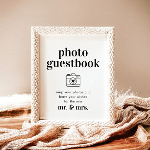 Poster Símbolo de Guestbook de Foto de Casamento Minimali