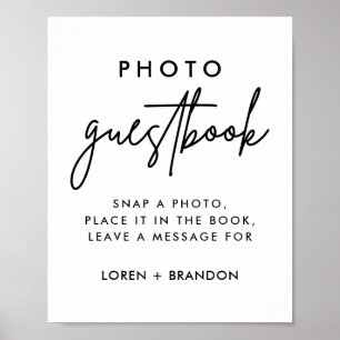Poster Símbolo de Guestbook de Foto de Casamento Moderno