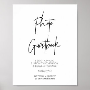 Poster Símbolo de Guestbook de Foto de Casamento Moderno