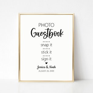 Poster Símbolo de Guestbook de Foto Minimalista Moderna