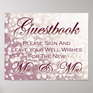 Poster Símbolo de Guestbook do casamento outono - Champan