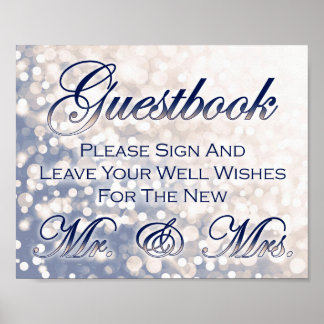 Poster Símbolo de Guestbook do casamento outono - Champan