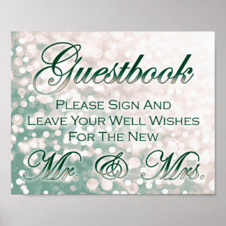 Poster Símbolo de Guestbook do casamento outono - Champan