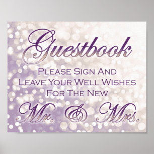 Poster Símbolo de Guestbook do casamento outono - Champan