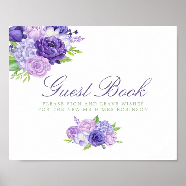 Poster Símbolo de Guestbook Floral Ultra Violet (Frente)