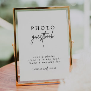 Poster Símbolo de Guestbook Foto de Casamento Caligráfico