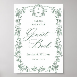 Poster Símbolo de Guestbook ornamentado Victorian Grace F